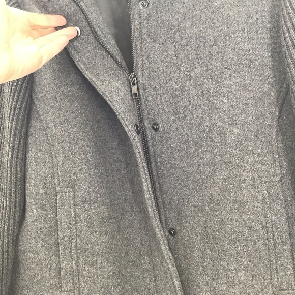 Talbot’s Sweater Sleeve Wool Jacket Coat Classic Winter Warm Gray Size 16P - Picture 8 of 11